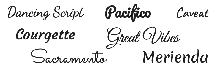 przykłady pisma odręcznego czcionki script