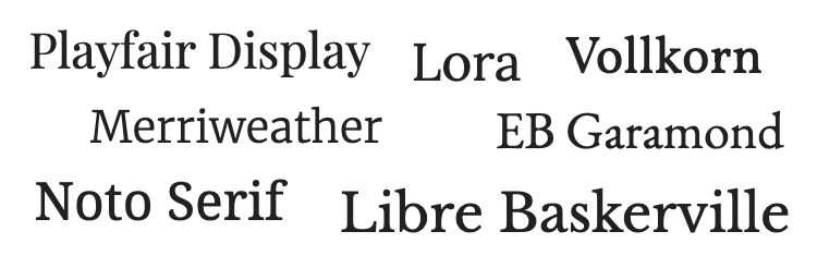 przykłady czcionek szeryfowych serif