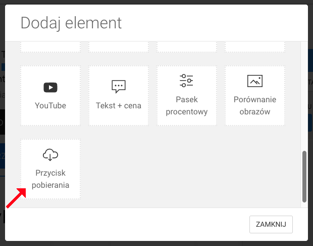 dodaj przycisk pobierania na strone