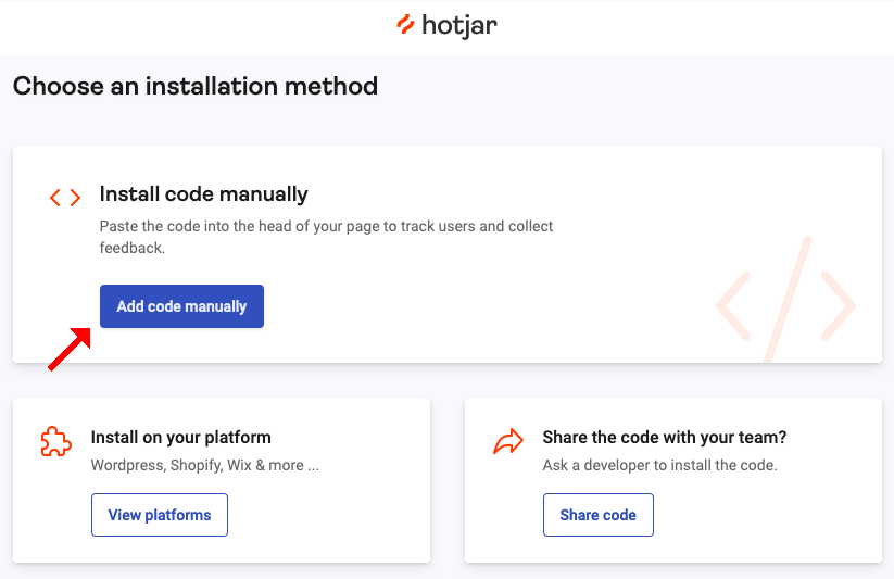 instalacja manualna hotjar
