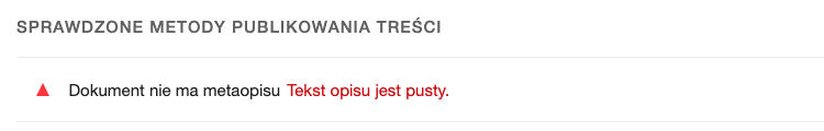 brak meta opisu test lighthouse