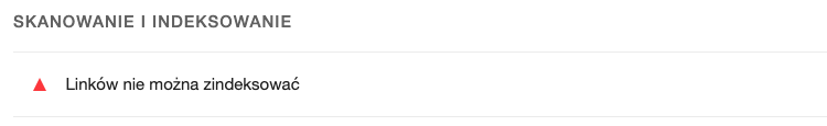linków nie można zindeksować