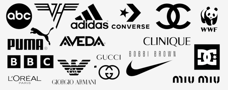 loga marek w kolorze czarnym