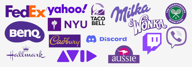 loga marek w kolorze fioletowym