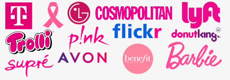 loga marek w kolorze różowym