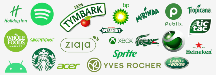 loga marek w kolorze zielonym