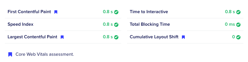 page experience core web vitals test