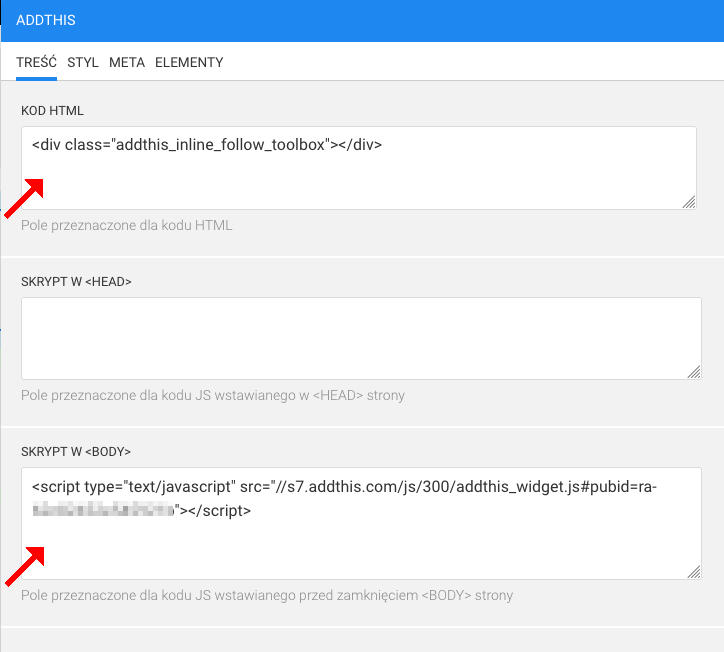 skrypt i kod html addthis
