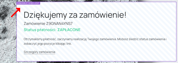 komunikat dziękujemy