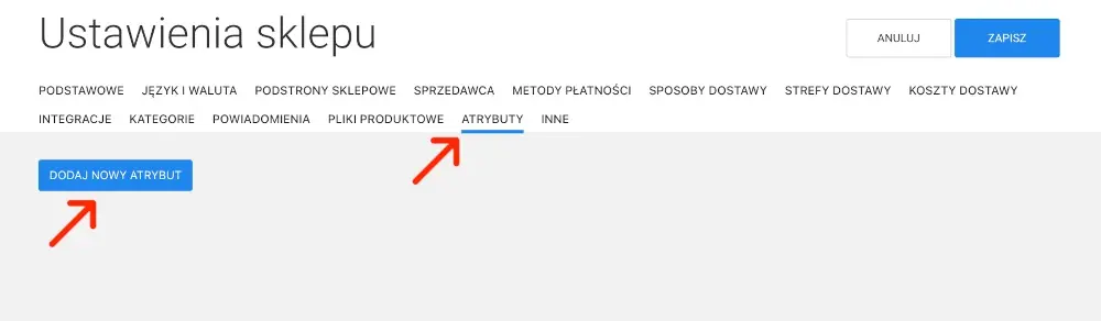 zdefiniuj atrybuty grupy wariantów