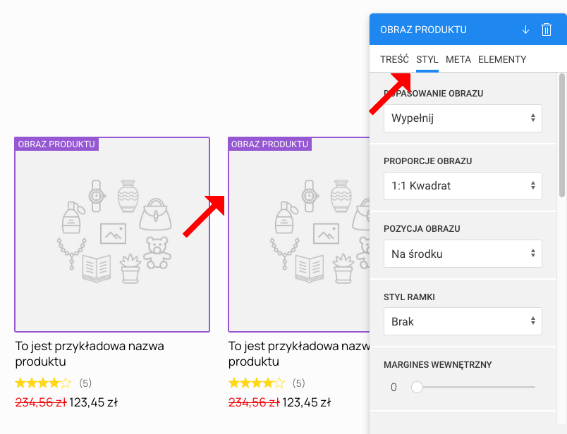 zmiana wyglądu obrazka w boxie produktowym