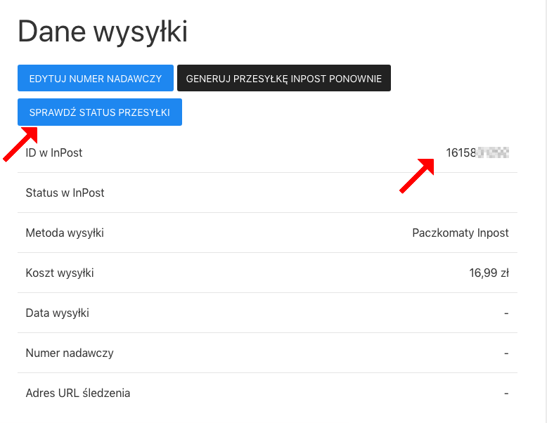 sprawdzanie statusu przesyłki