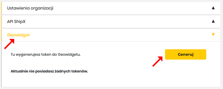 inpost integracja generowanie tokena Geowidgetu