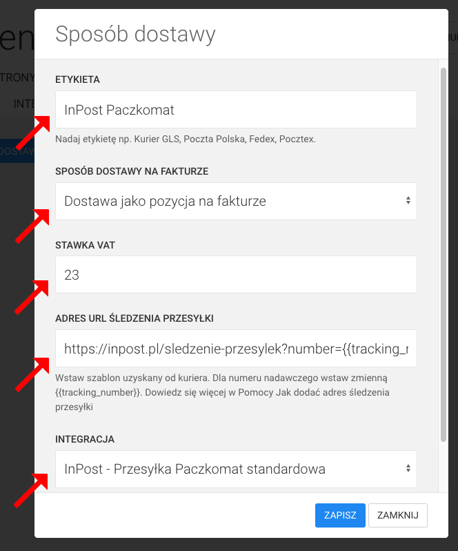 integracja Inpost Paczkomaty