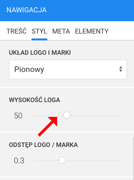 wysokość loga w nawigacji