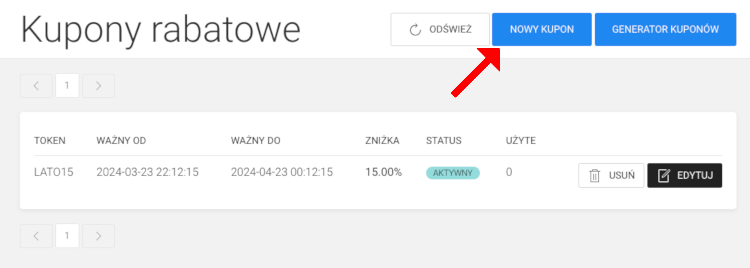 jak dodac kupon rabatowy
