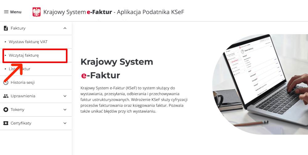 wczytaj fakture ksef