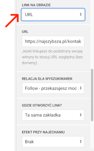 ustawienia linku do adresu url