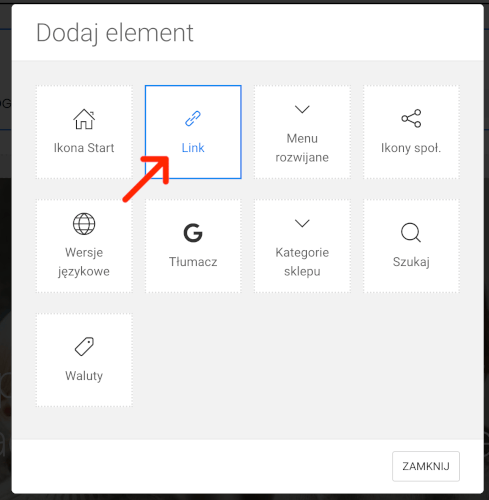 dodawanie linku do nawigacji strony