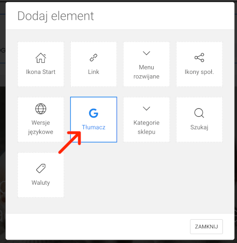 dodaj tłumacz stron