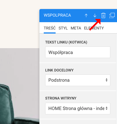 jak usunąć link z nawigacji