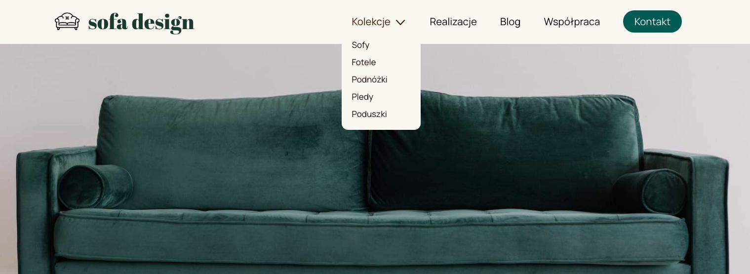 menu rozwijane w nawigacji