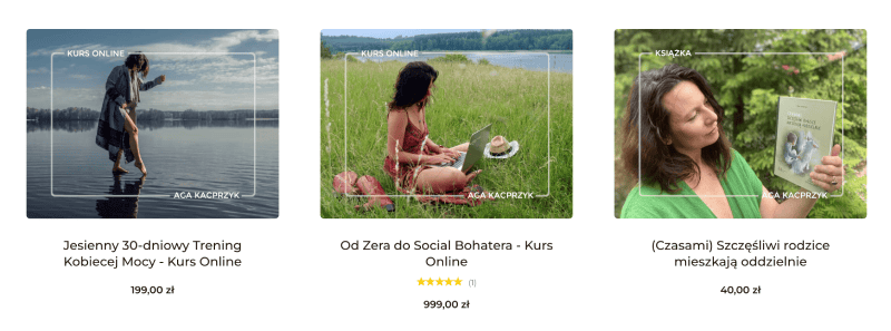 boxy produktowe kursy i książki