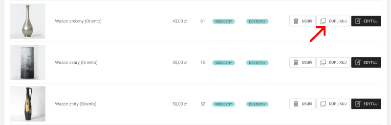 duplikowanie produktu
