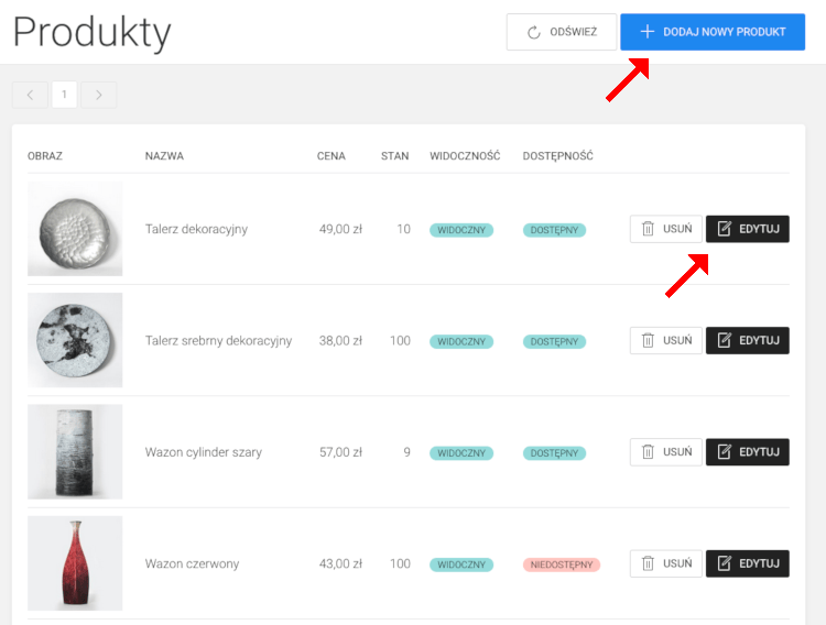 jak skonfigurować sklep dodawanie produktów