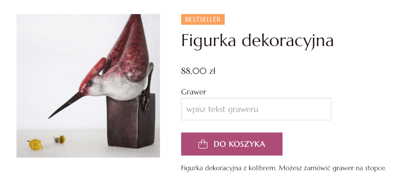 personalizacja produktu, grawer, dedykacja, notatka