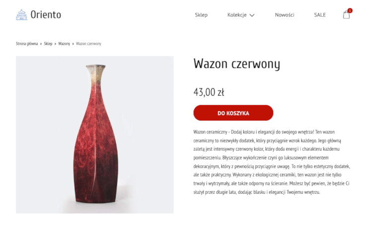 Sklep strona produktu