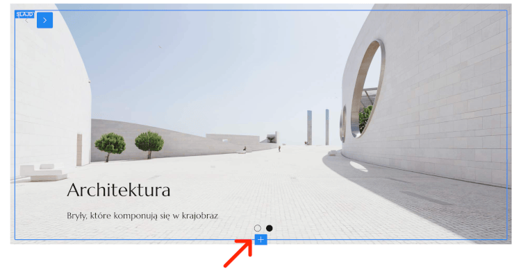 dodanie elementu do slajdu