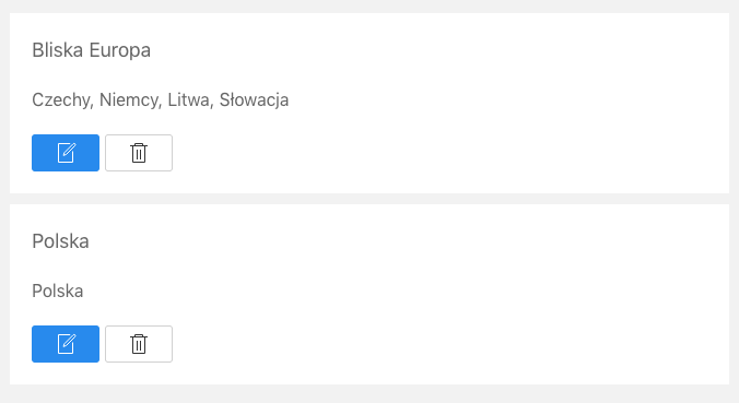 strefy dostawy do krajów europejskich