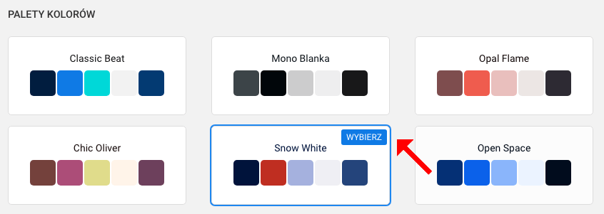 wybierz palete kolorystyczna