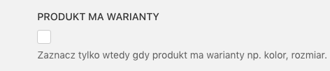produkt bezwariantowy