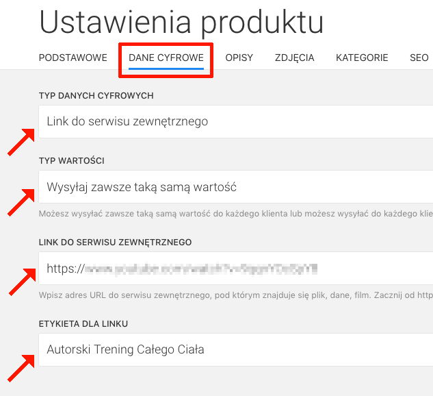 link dostępu produkt cyfrowy
