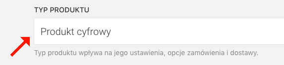 typ produktu - produkt cyfrowy