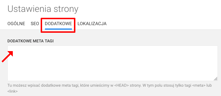 dodatkowe meta tagi