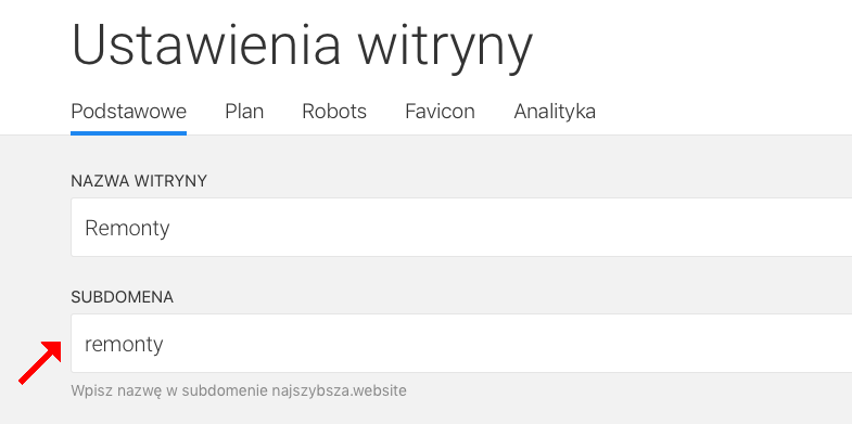 nazwa subdomeny