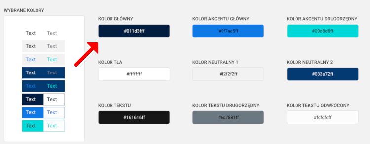 zmiana kolorów na stronie