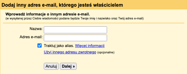 dodawanie serwera poczty wychodzącej gmail konto