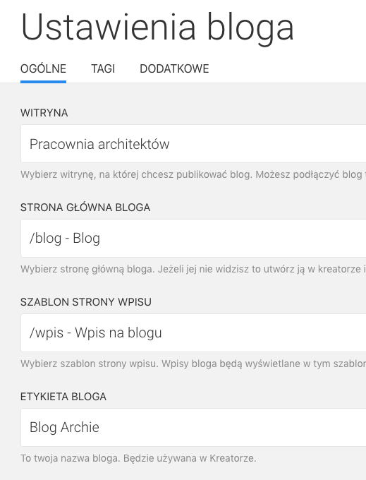 konfiguracja bloga