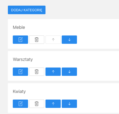 kolejność kategorii