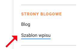 szablon wpisu
