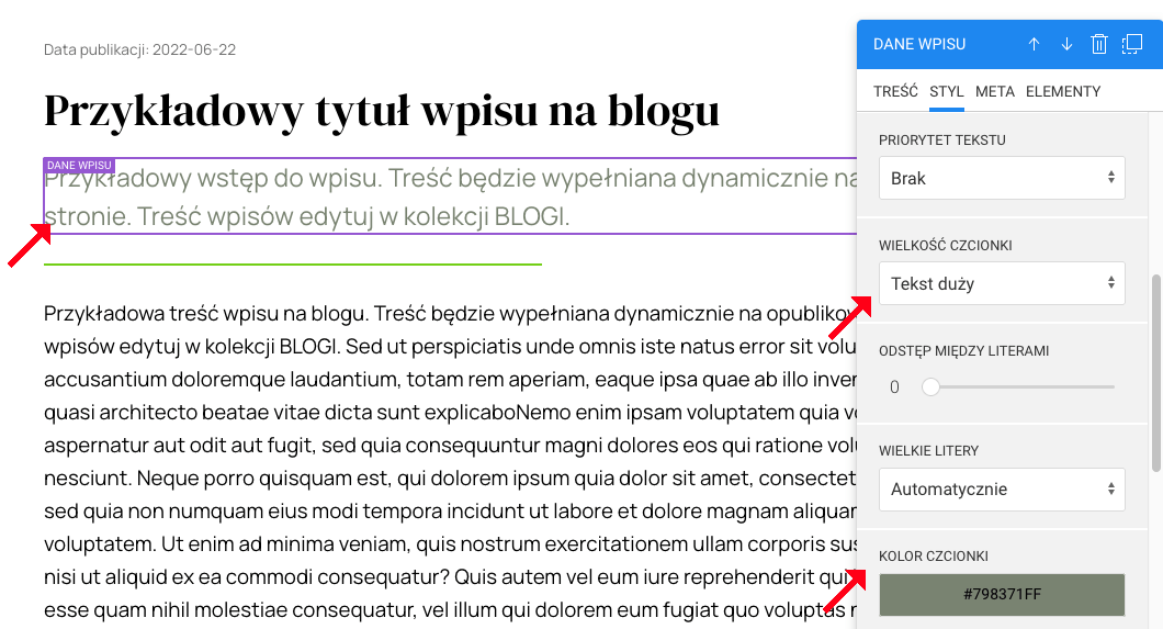 lead wpisu formatowanie tekstu.