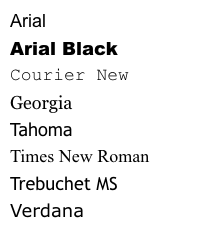 czcionki web safe fonts