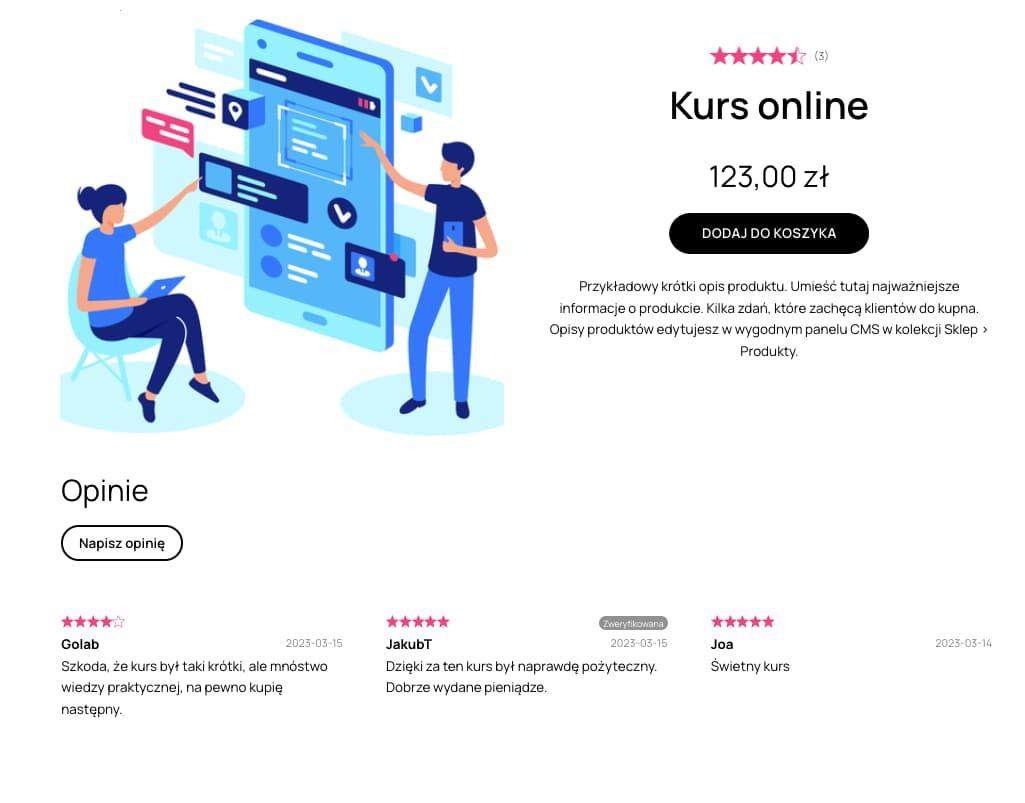 strona produktu z opiniami